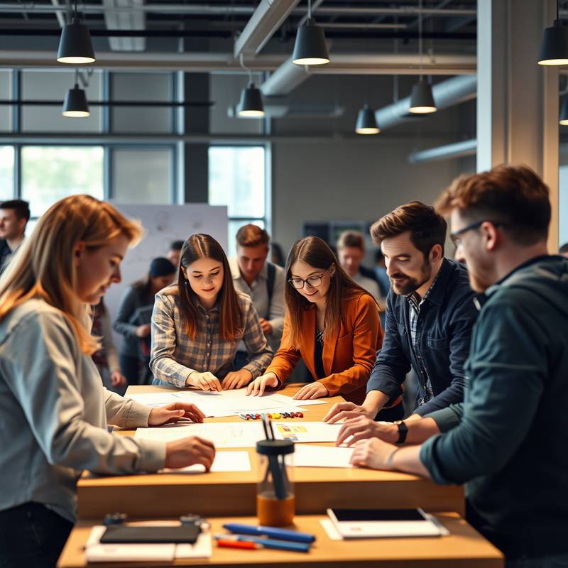 Afbeelding van een groep mensen die deelnemen aan een interactieve workshop.