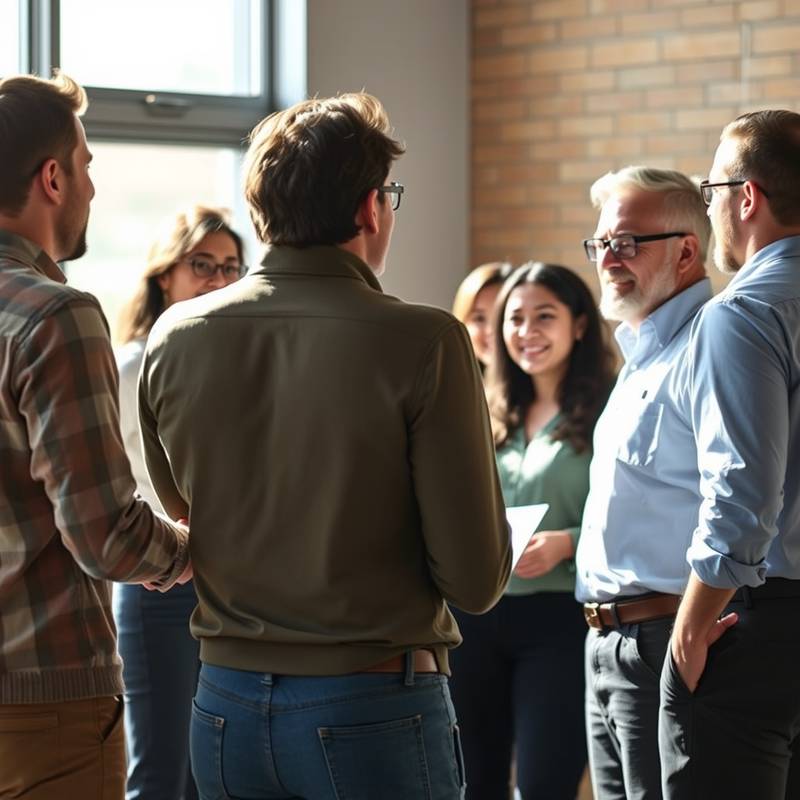 Afbeelding van een leiderschapstraining met een groep mensen die actief deelnemen.