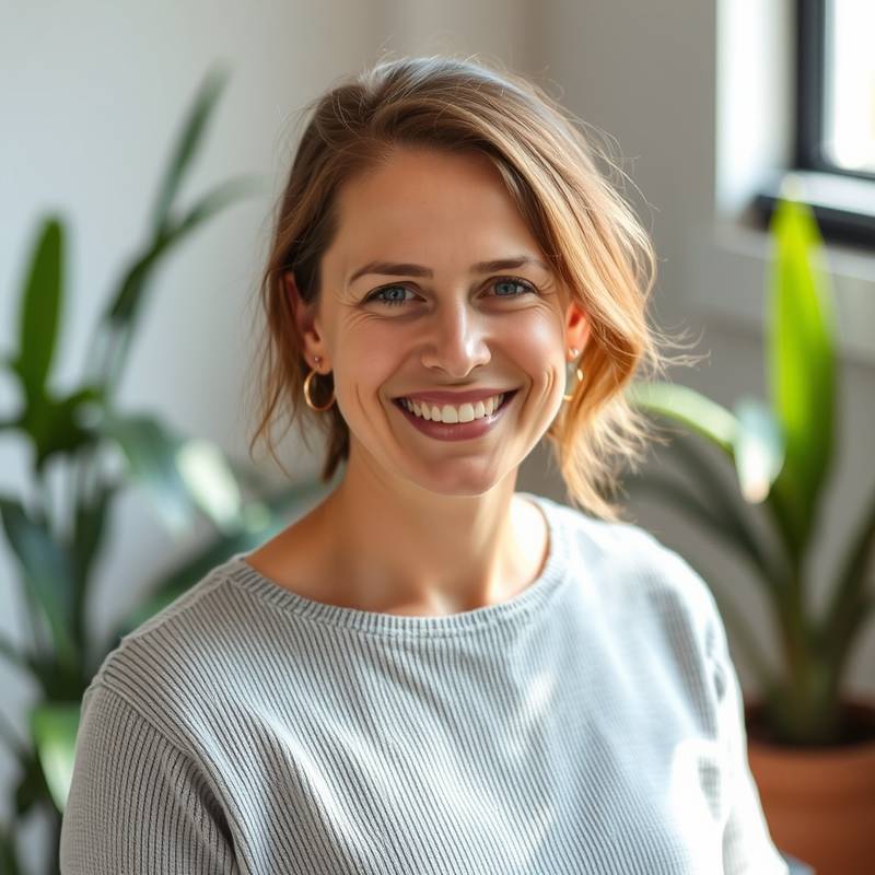 Foto van Anouk de Vries, de oprichtster van Welzijn in Beweging, die glimlacht naar de camera.