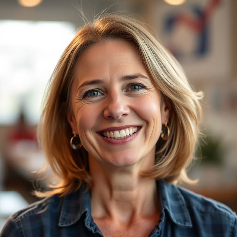 Foto van Maria Jansen, een tevreden klant die lacht.